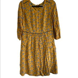 Boden Yellow Leaf Dress